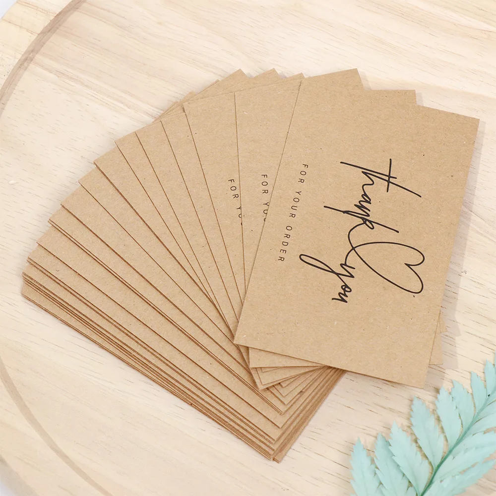 30pcs/pack Kraft Thank You Card for Supporting Business Package Decoration Card Thank You for Your Order Card with Love 2023 New