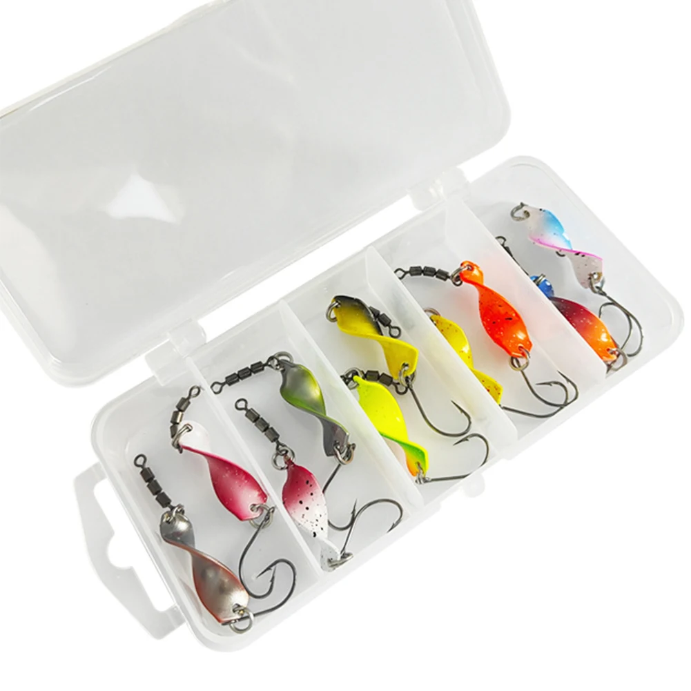 10 قطعة ملاعق الصيد السحر عدة سمك السلمون المرقط الوامض السحر مع حقيبة للتخزين الصيد تويست المغازل مع الشائكة هوك الصيد اكسسوارات #6