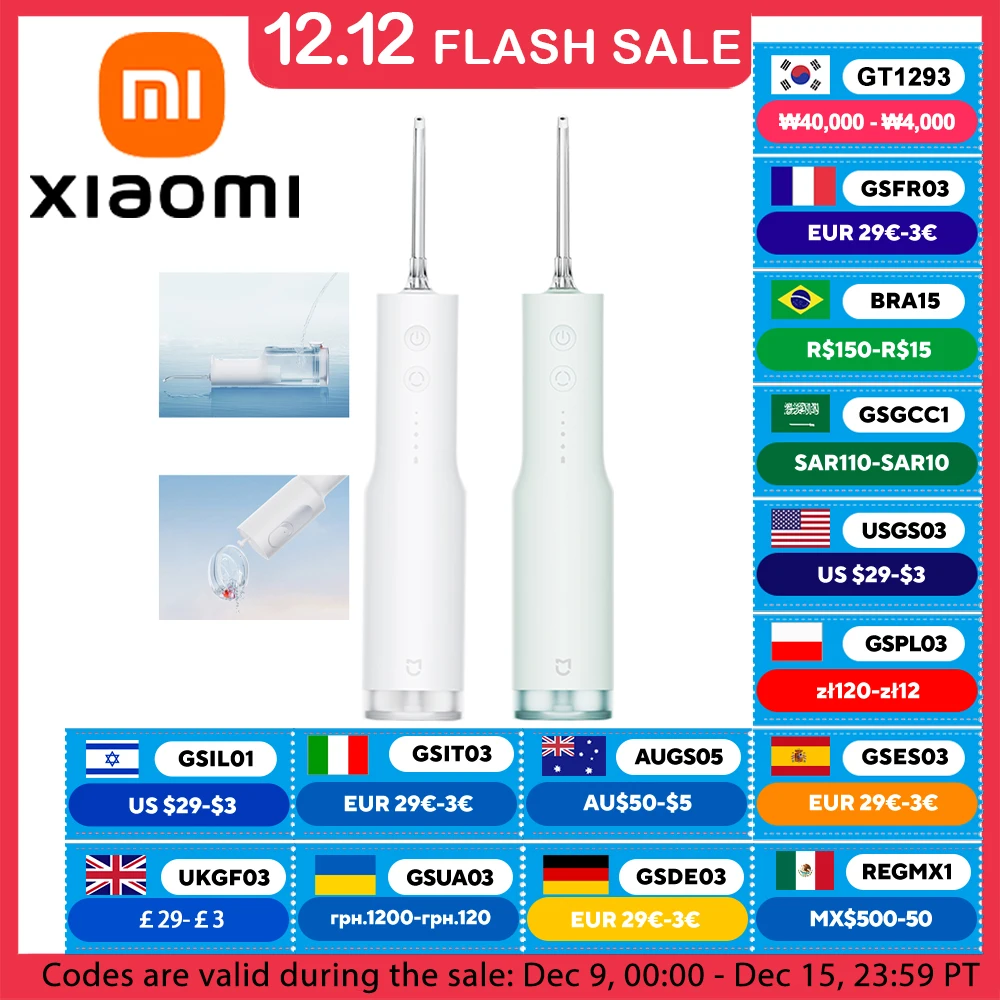 XIAOMI MIJIA F300 Portable Oral Irrigator Dental For Irrigator Teeth Water Flosser Oral Cleaner water thread Teeth