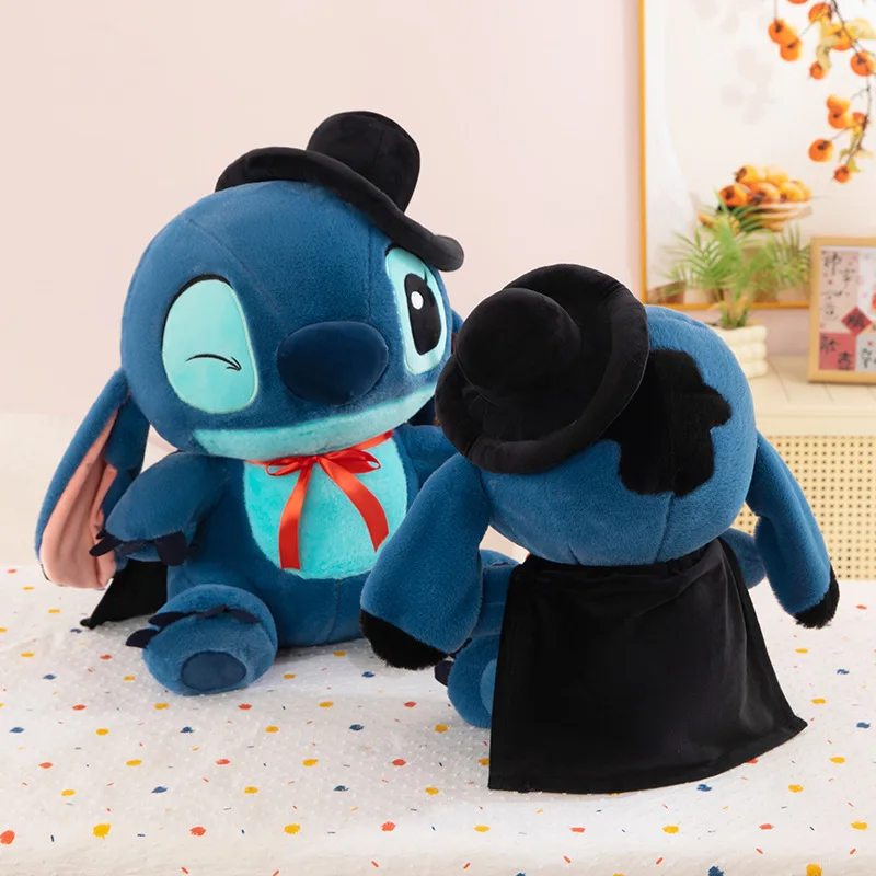 Kawaii Disney knuffel Stitch Cartoon magische pluche pop met cape hoed knuffeldier kinderverjaardagscadeau voor kinderen