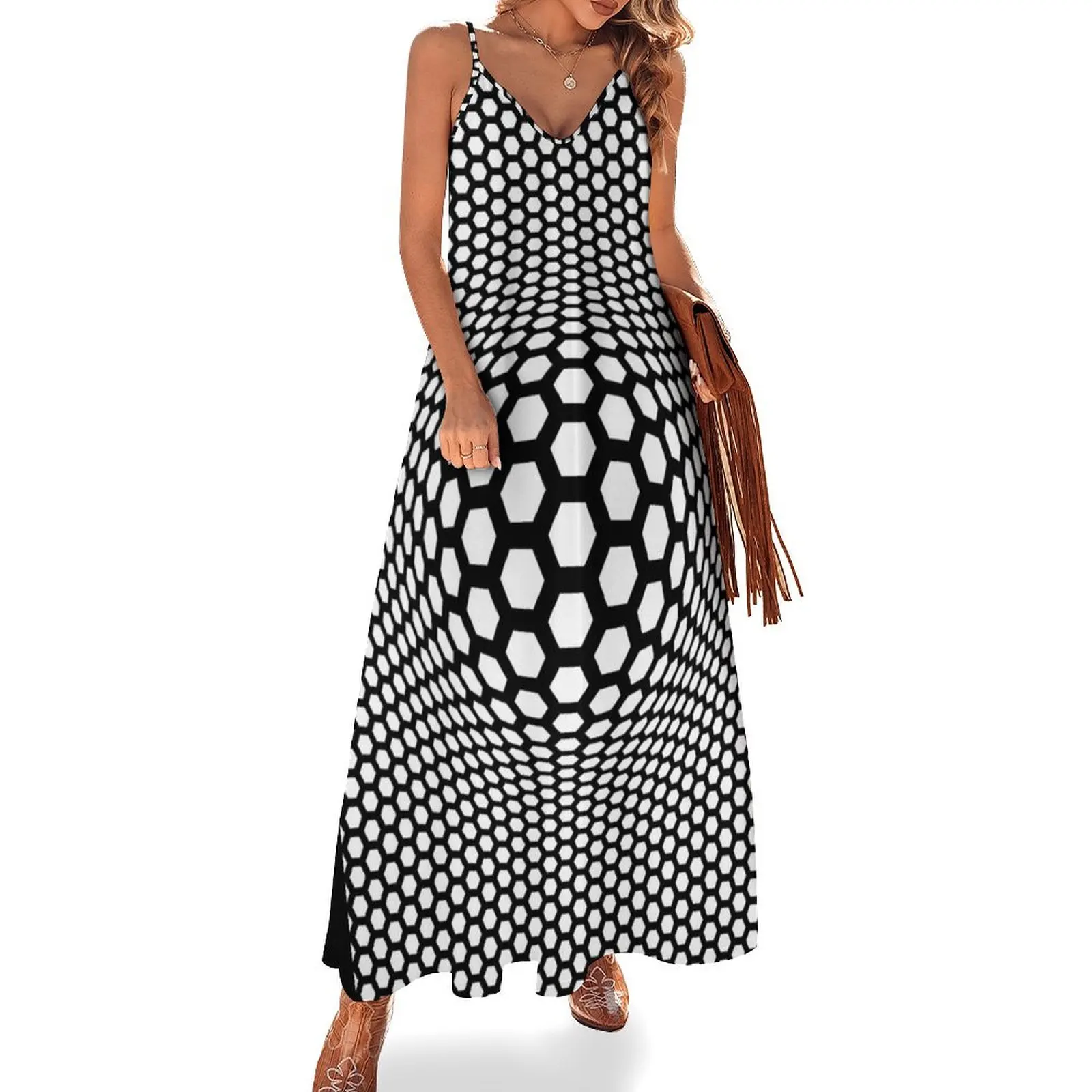 

Op art Sleeveless Dress elegant women's dresses for wedding loose summer dress Dress women elegant