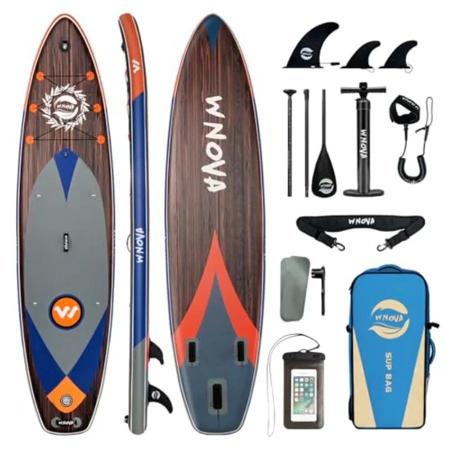 Stand Up Paddle Board for outdoor water sports, premium PVC material, blue color, extra wide 11'6 × 34 for enhanced stability