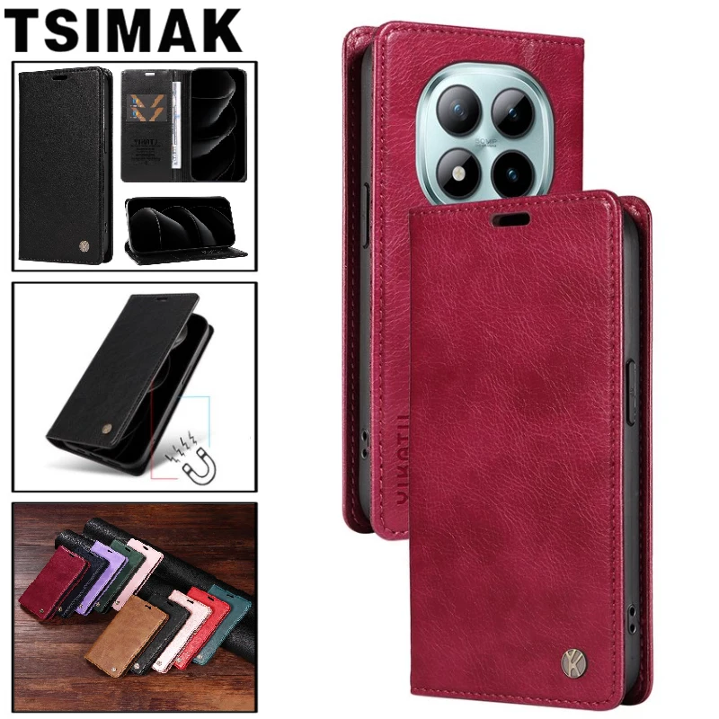 Leder-Flip-Handyhülle für Xiaomi Redmi Note 15 14 13 Pro Plus 13C 13X 14S 14C 15C Note15 15Pro 4G 5G Kartenhalter Brieftaschen-Cover
