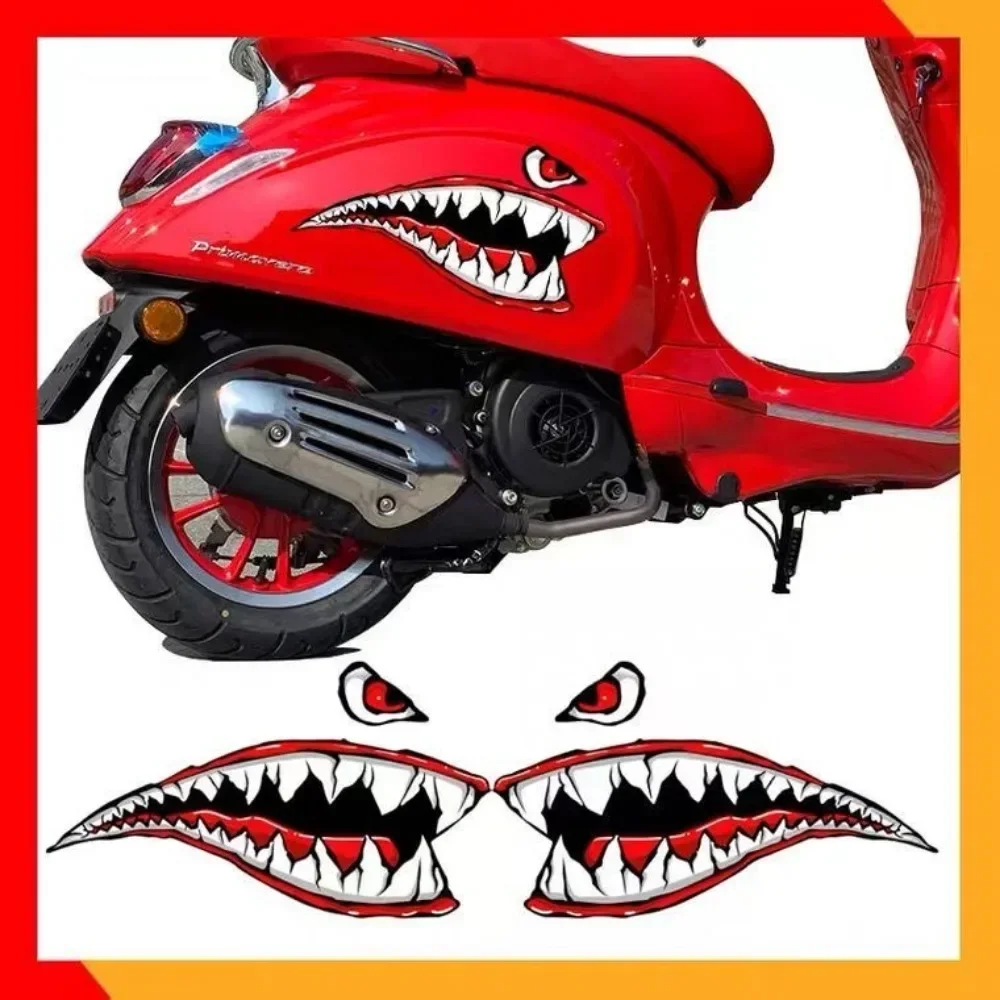 

2pc Shark Motorcycle Stickers Side Fairings Decoration for Piaggio Vespa LXV LX GTVGTS PX Sprint 50 125 150 200 250 300 300ie