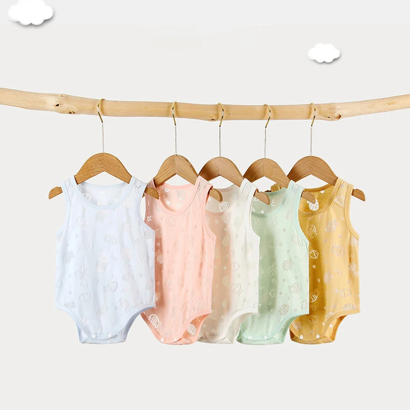 Summer Baby Vest Romper Ultrathin Breathable Toddler Pajamas Newborn Triangle Jumpsuit Children Onesie Outfit Sleeveless Clothes