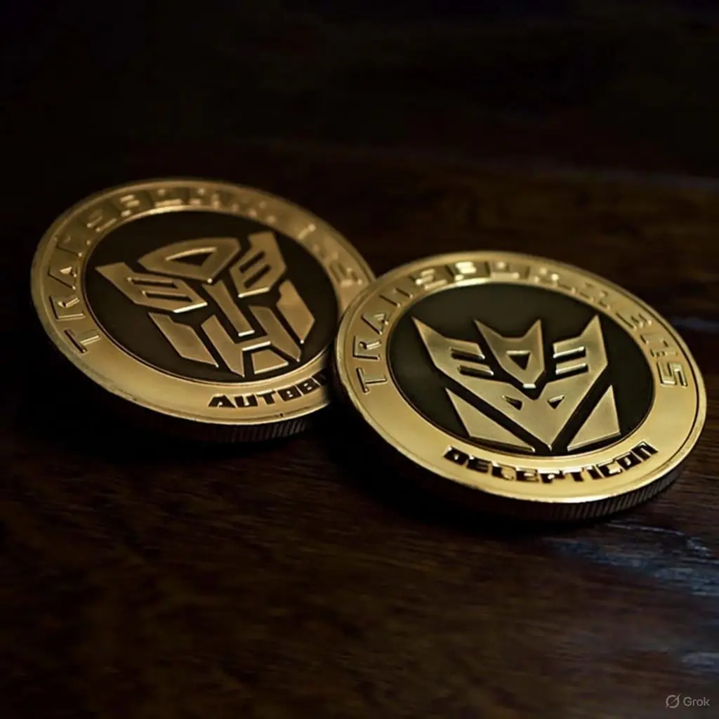 Paquete de 2 Monedas Robóticas Cyber Semi Leader - Adornos Navideños de Hierro Resistente, Regalo Perfecto para Fiestas de Año Nuevo y Navidad