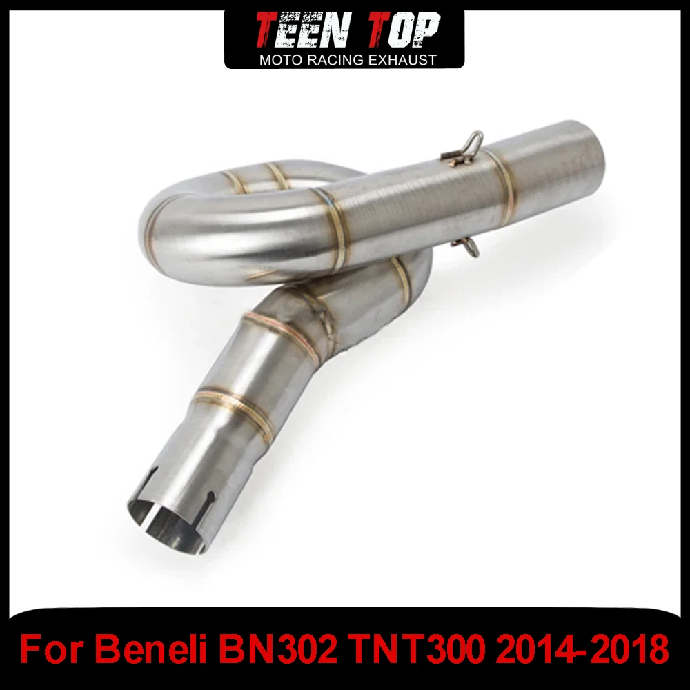 Motorcycle Escape Moto Exhaust Middle Link Pipe Adapter Connector 51mm For Beneli BN302 TNT300 Modified Mid Tube 2014-2018