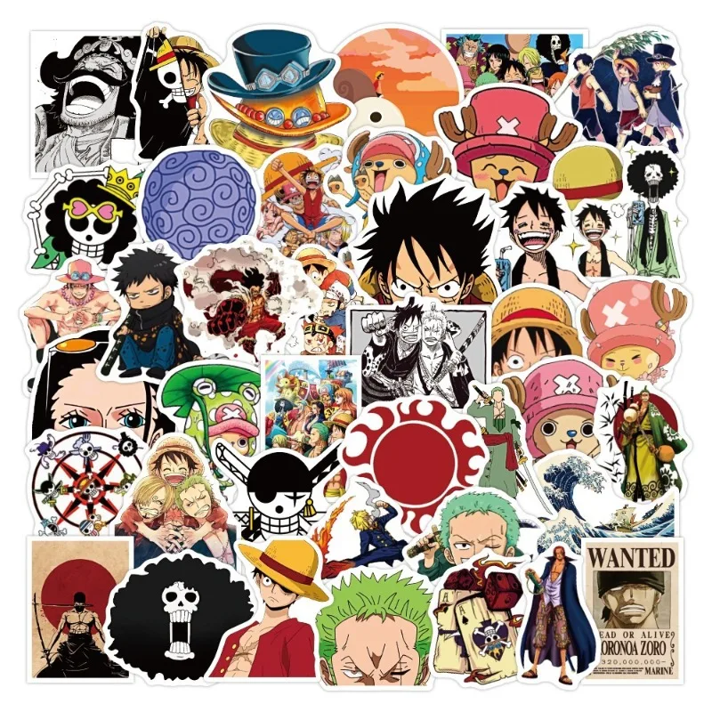 

50pcs One Piece Cartoon Japanese Manga Suitcase Computer Scooter Car Motorcycle Waterproof Graffiti Sticker Sticker Gift