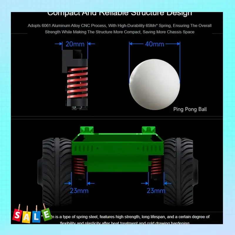 

A56X All-Metal Compact UGV Suspension (A), High-Strength Spring, 7.5KG Load Capacity, Suitable For DDSM115 Hub Motor