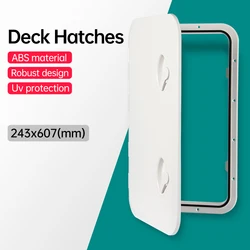 243*607mm ABS Plastic Anti Aging Ultraviolet White Deck Marine Hatch Deck Access Hatch Boat Hatches Inspection Yacht Cover