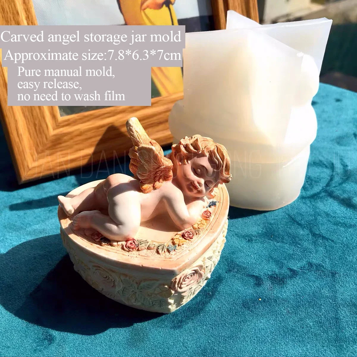 Epoxy Resin Mold for Aromatherapy Plaster, Three-Dimensional, Carved Angel Storage Box, Thin Silicone Mold, Manual DIY3D