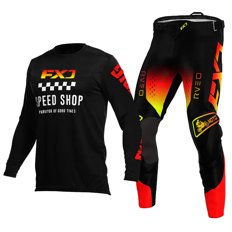 

Motorcycle racing suit cross Mens Women'sMotocross Jersey Pant Kits Enduro MX MTB Off-road green red black pink yellow blue