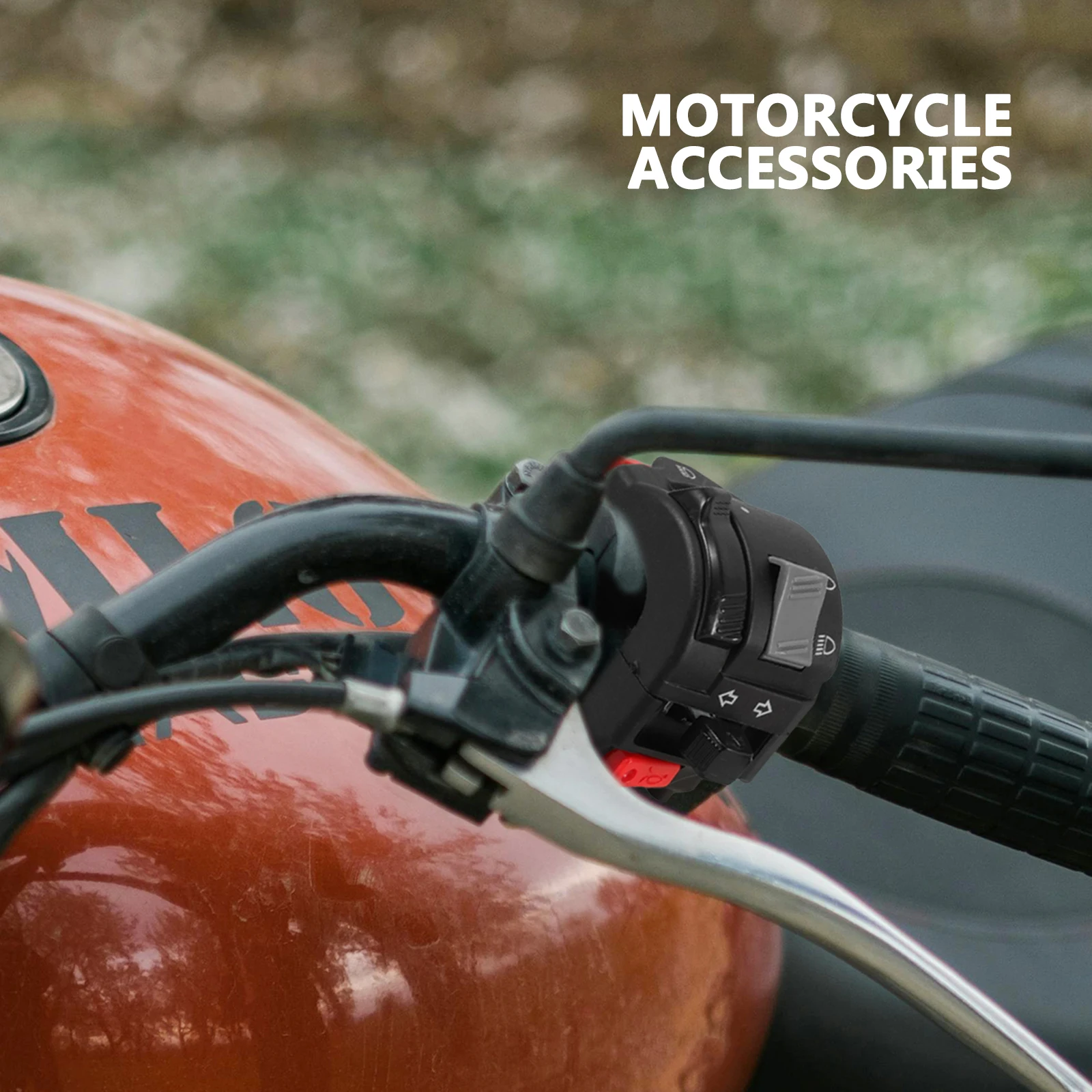 

22Mm Motorcycle Handlebar Switch Horn Turn Signal Headlight Control Durable Plastic Metal Multifunctional Easy Install