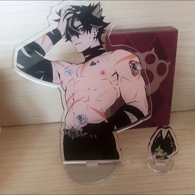 Hot Anime Game Impact Fontaine Figure Strong/Muscles Wriothesley Acrylic Stand Model Plate Desk Decor Standing Sign Fans Gift