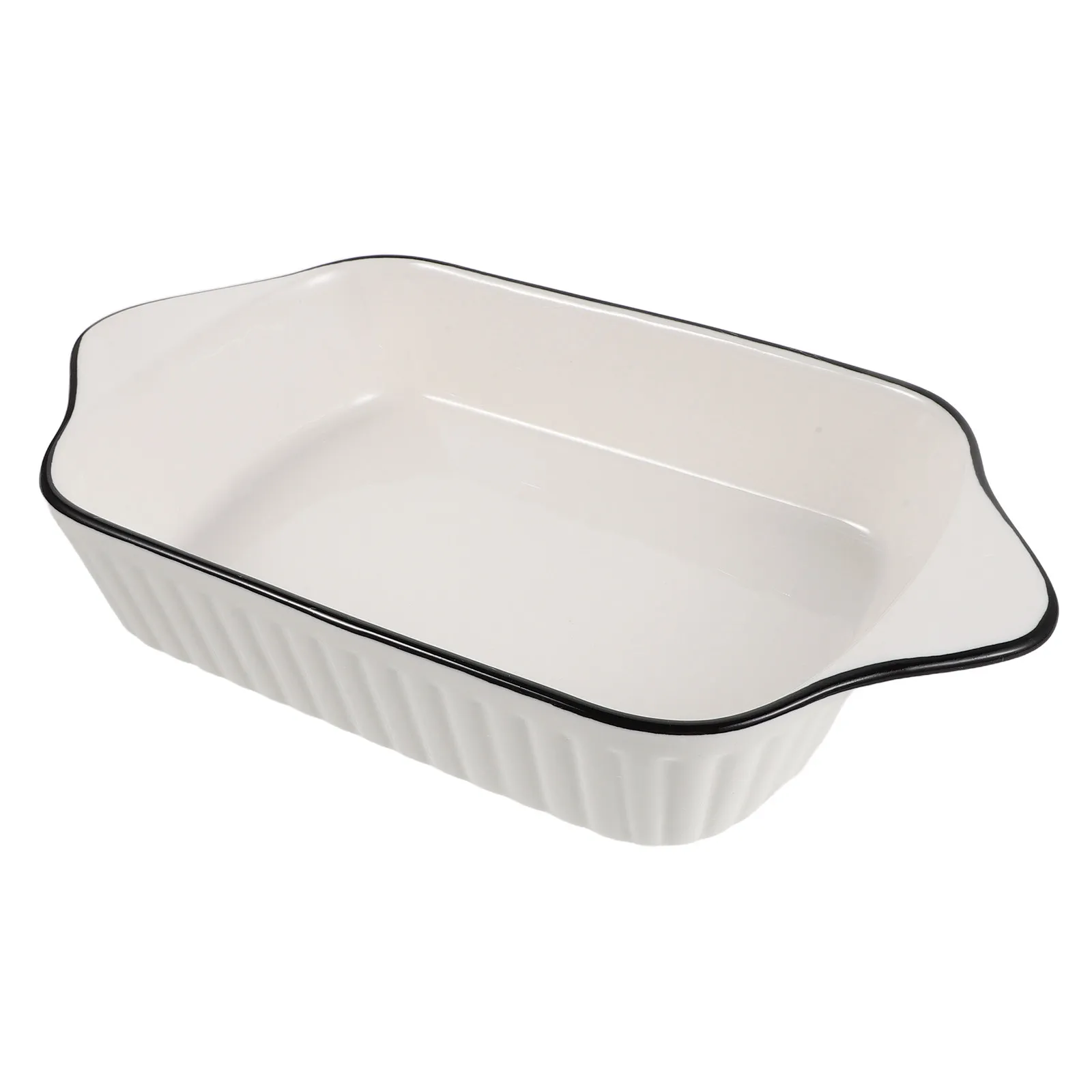 Rectangular Ceramic Baking Dish Porcelain Casserole Pan 10.5 Oven to Table Bakeware Easy Hold…
