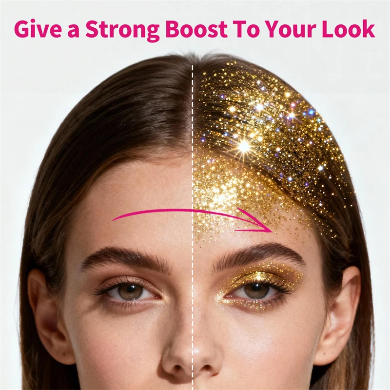 アイグリッター ネイル ヘア ボディ フェイス ジェル 多機能メイクアップデコレーション 接着剤不要 化粧品 ヘアグリッター カーニバル フェスティバルメイクアップ