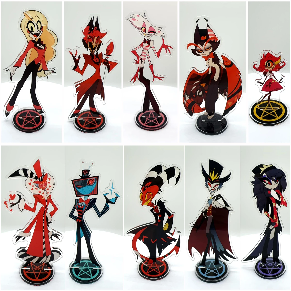 Acrylic Handicrafts Anime Merchandise Stand Hazbin Hotel Cute Desk Decoration Items Kawaii Fans Gifts 15cm 1PC 2D Plane