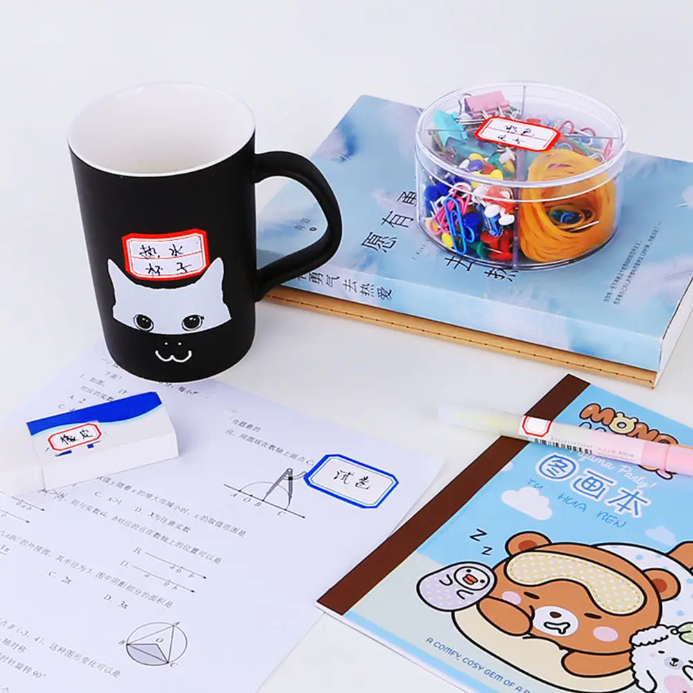 

140 самоклеящихся водонепроницаемых этикеток-наклеек с прозрачным простым дизайном для организации дома, офиса, ценников, маркировки бутылок и расходных материалов