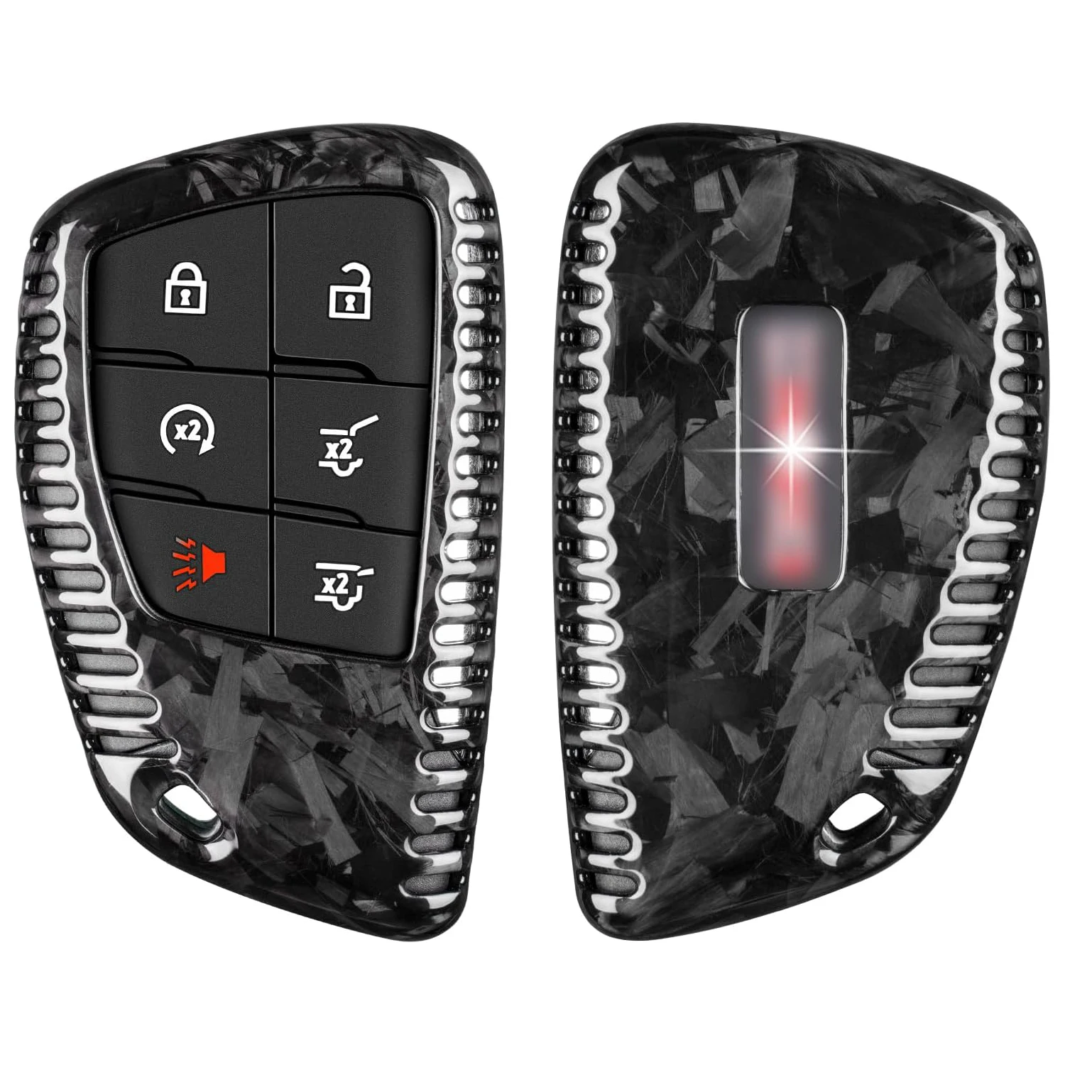 

Forged Carbon Fiber Key Cover for Chevrolet & GMC Sierra Yukon Canyon Denali Chevy Silverado Suburban Tahoe 2025 Key Shell Case