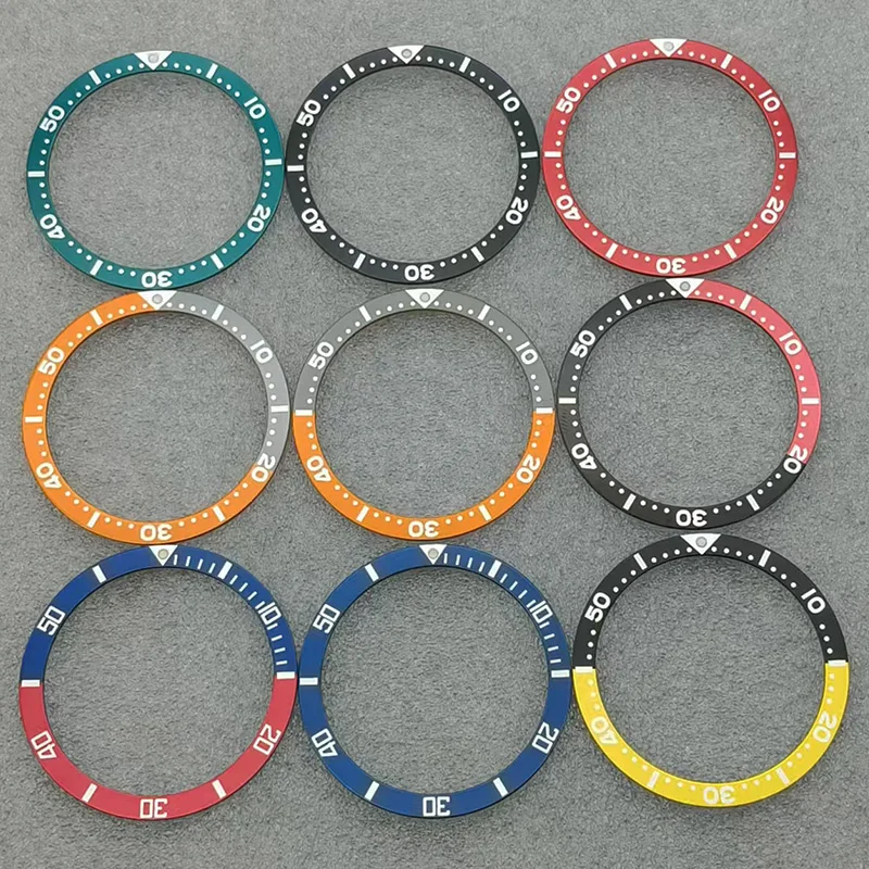 

38mmx31.5mm SKX007 Flat Aluminium Bezel Insert Fits SKX007 SKX009 SRPD Watch Case NH35 NH36 Movement Men Watch Bezel Insert Ring