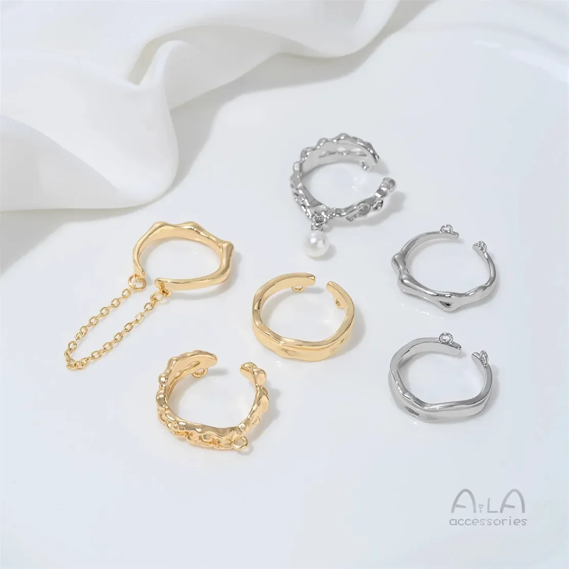 

L367 14K Package Genuine Gold Lava String, Pearl, Open Ring, Live Strap, Pendant, Handmade Diy Jewelry Materials and Accessories