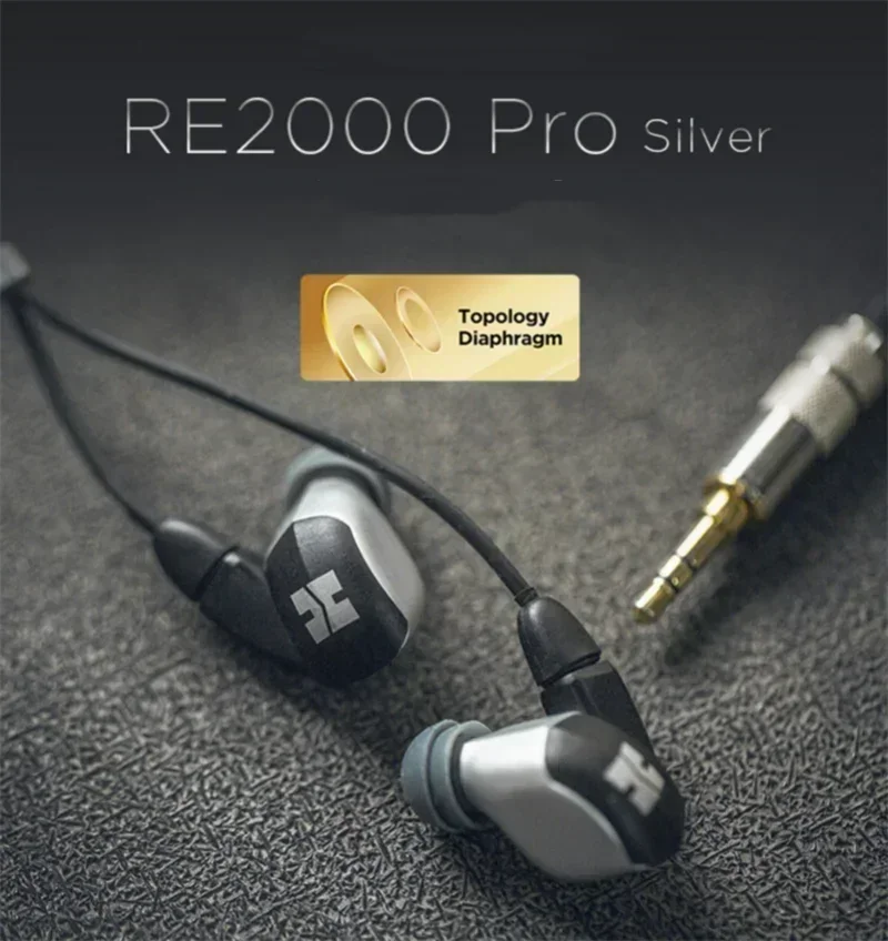 Original HIFIMAN RE2000 Pro Silver Wired Earphones Topology Diaphragm Hi-Fi Music High Fidelity Impedance 60ohm/103dB Audiophile