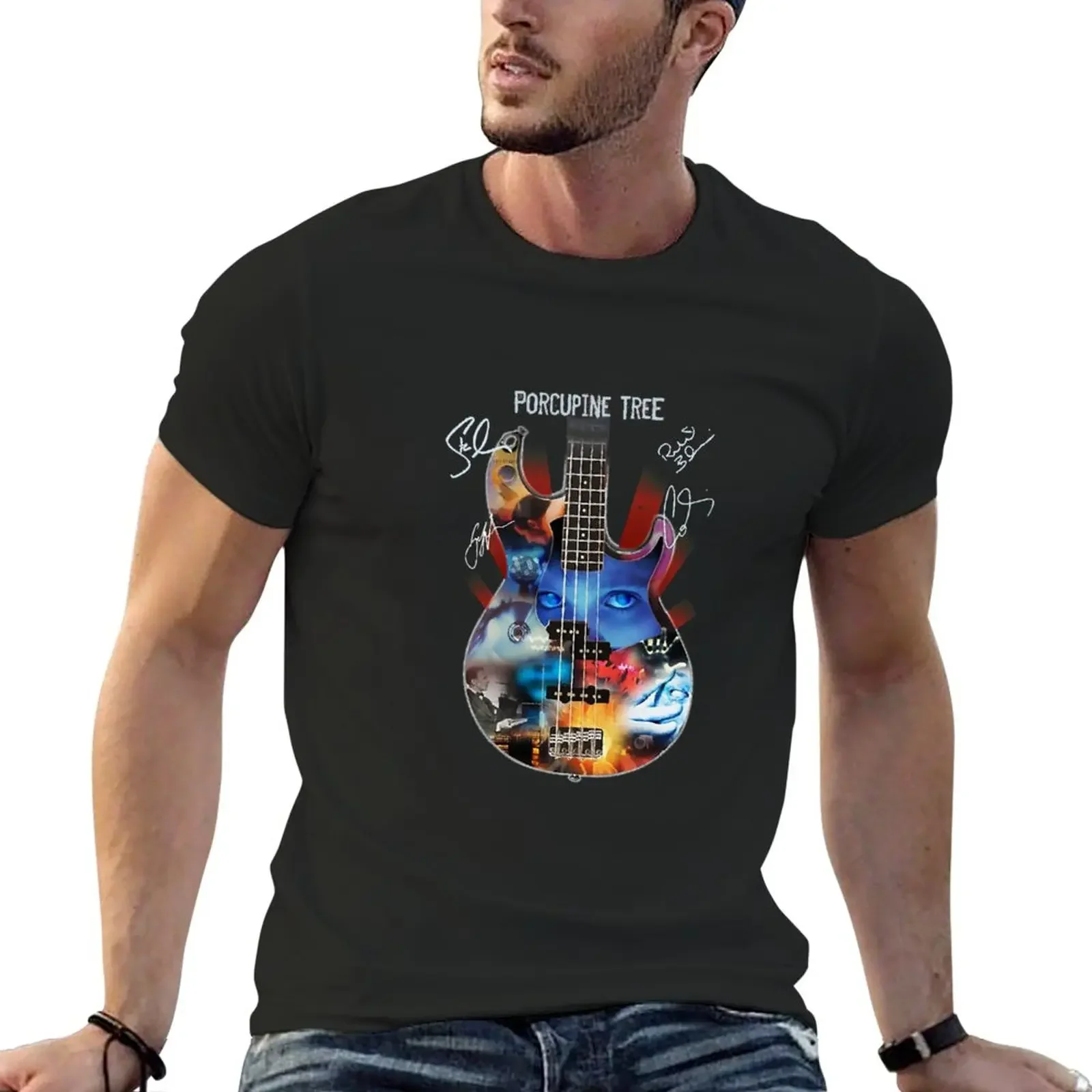 New Porcupine Tree. Rock Band Guitar Signature T-Shirt summer tops tops cute clothes t shirt for men