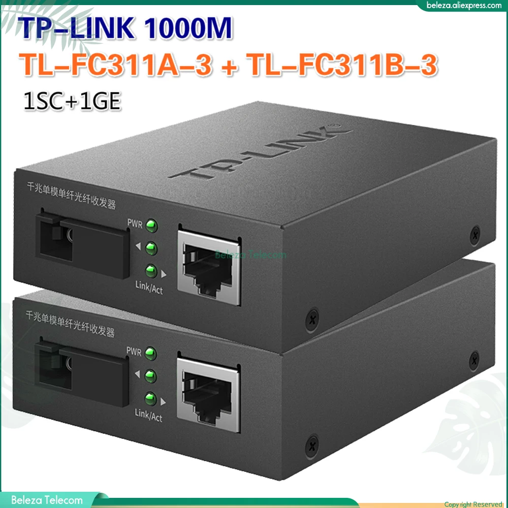 Imagem -02 - Transceptor 1000m tl da Fibra do sc de Tplink-fc311a e Tl-fc311b Único-modo da Relação do sc do Único-conversor dos Meios da Fibra Ótica