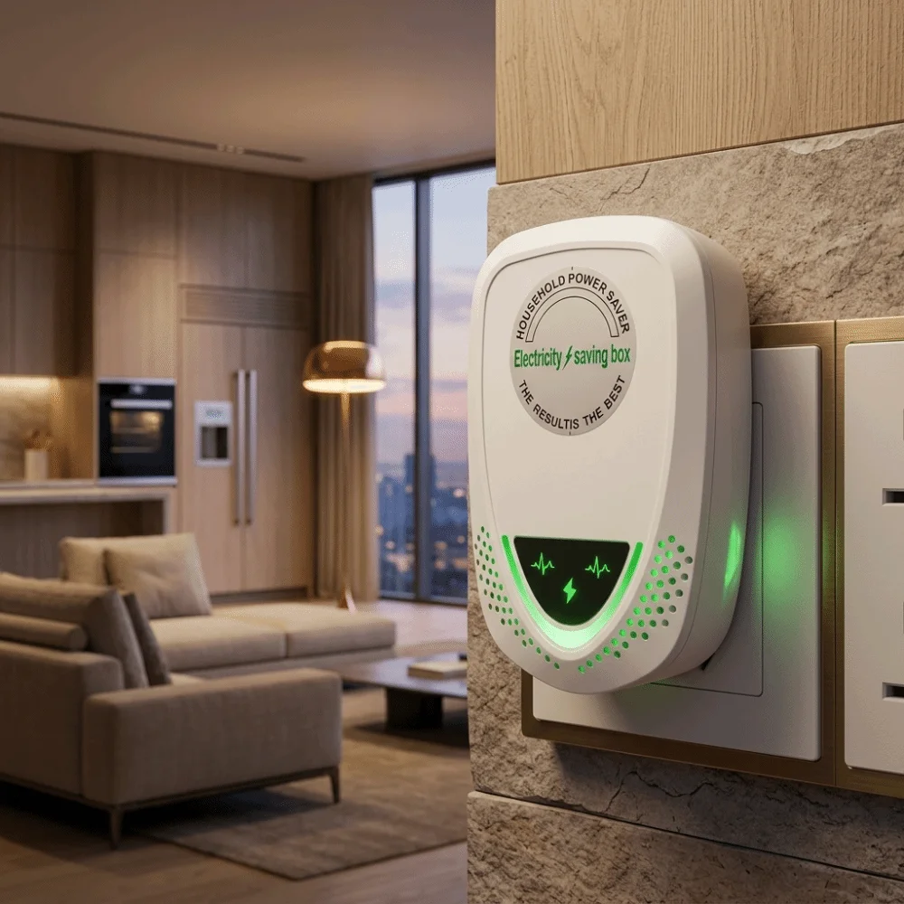 Durable ABS Power Saver Device Overload Protection Fire Retardant Voltage Stabilizer Overheat Protection Compact Lightweight