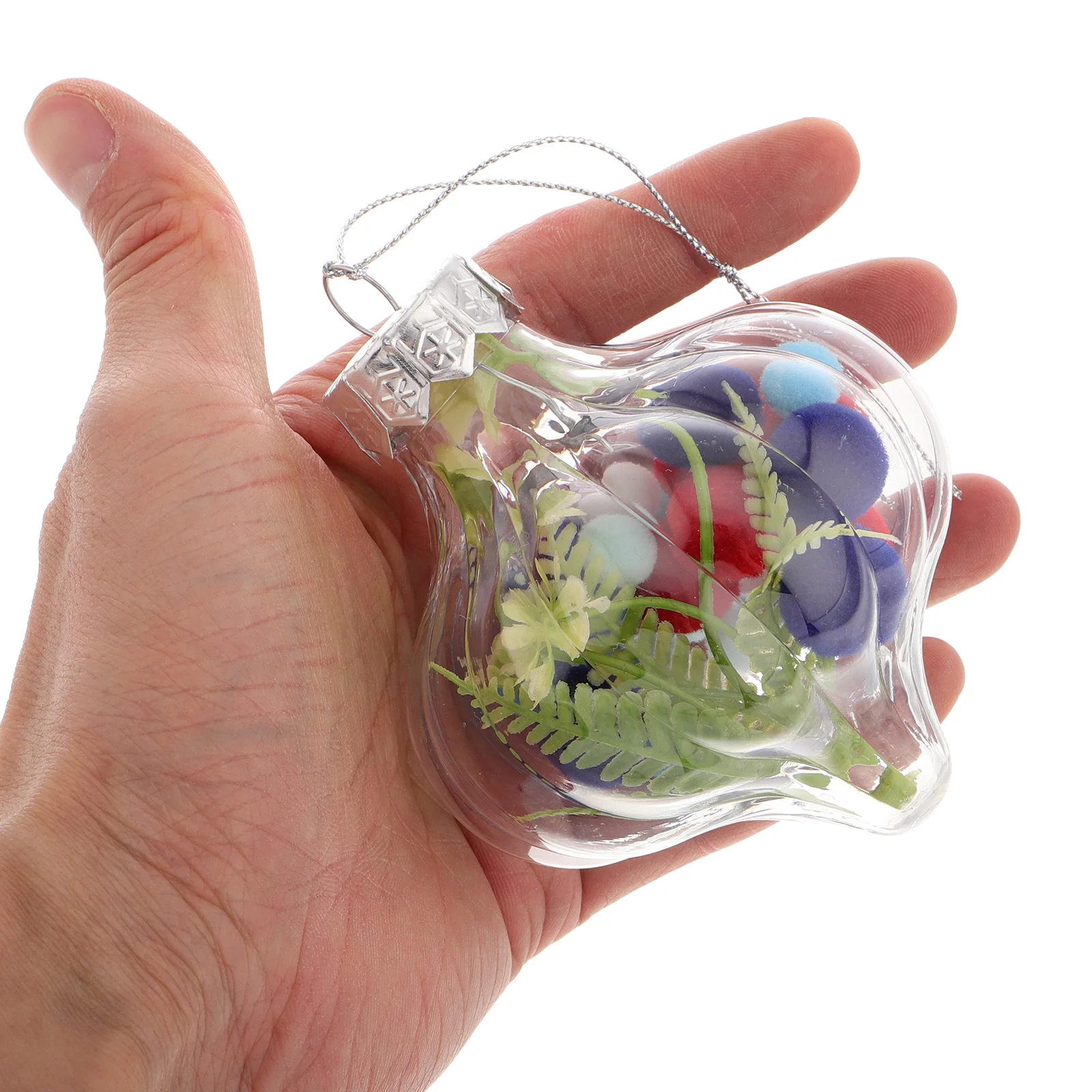 

2Pcs Independence Day Hanging Decorations Transparent Plastic Balls Lightweight Patriotic Ornaments Reusable for Party Home