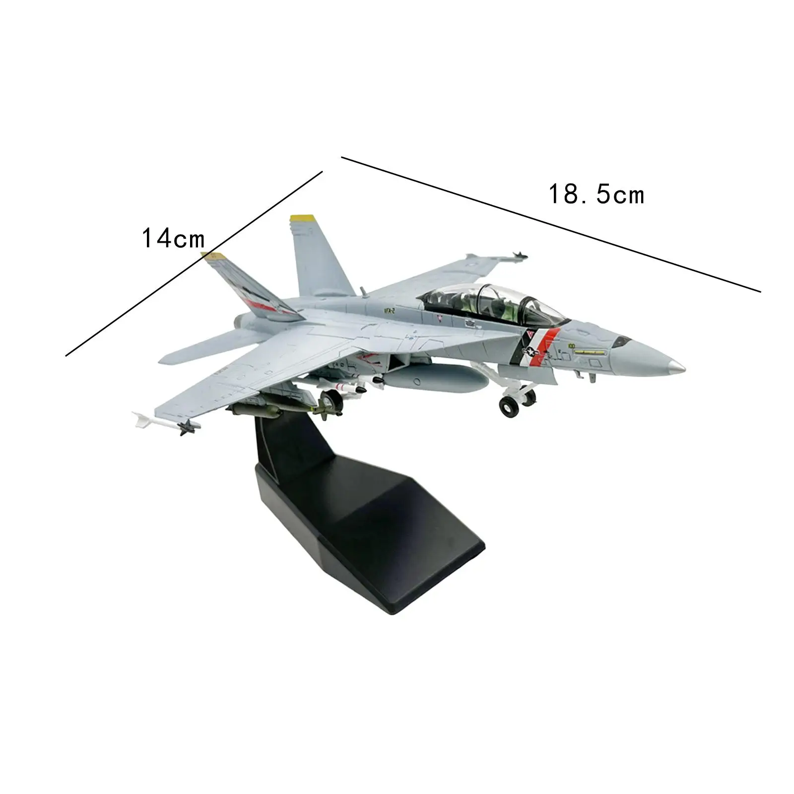 1:100 Jet Aircraft Modelo fundido de alto detalhado para cafés domésticos de prateleira