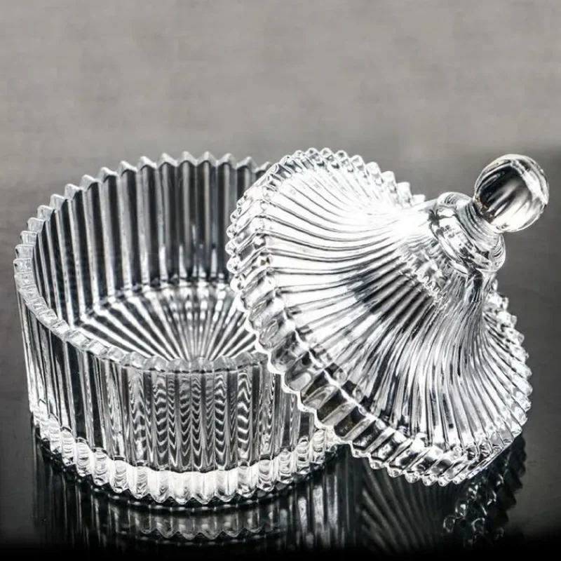 Transparent yurt glass jar storage jar wedding candy jar wax jar glassware with lid spot jewelry boxes and packaging