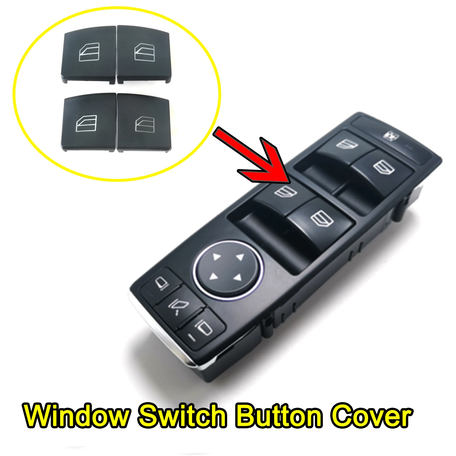 4Pcs Car Power Window Switch Button Cover For Mercedes-Benz W204 C-Class W212 W242 W246 W166 W176 W204 E-Class E200 A2049055402