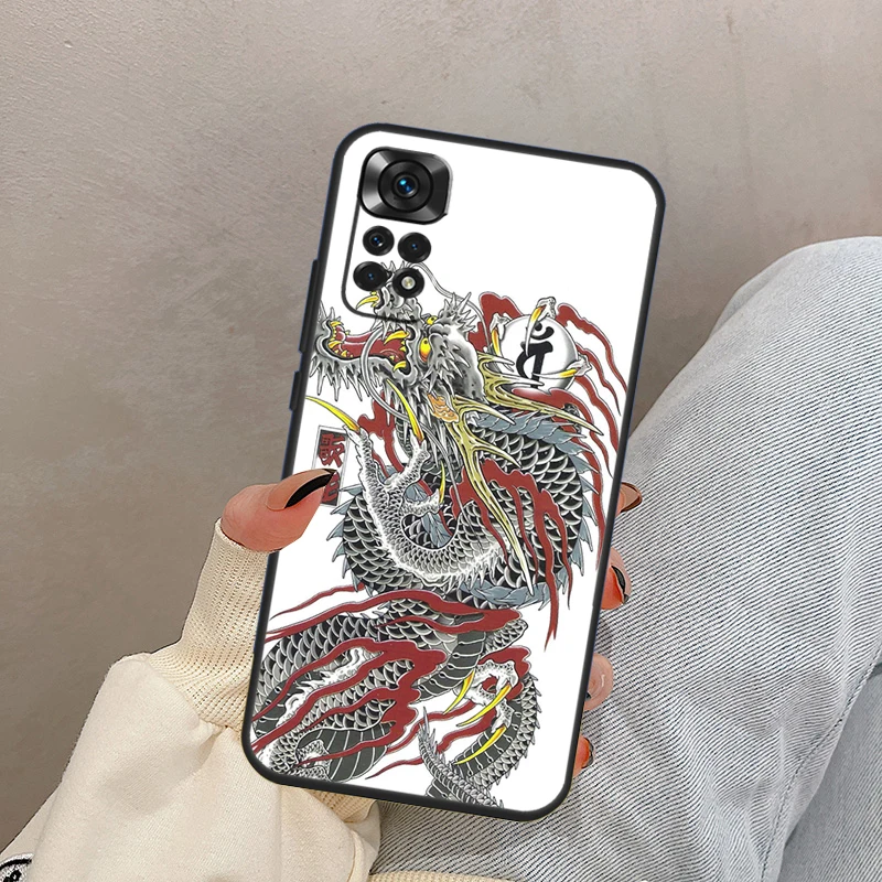 Yakuza Dragon Tattoo Case For Xiaomi Redmi Note 12 11 8 9 10 Pro 11S 10S 9S Redmi 12C 10C 9A 9C 9T Back Cover