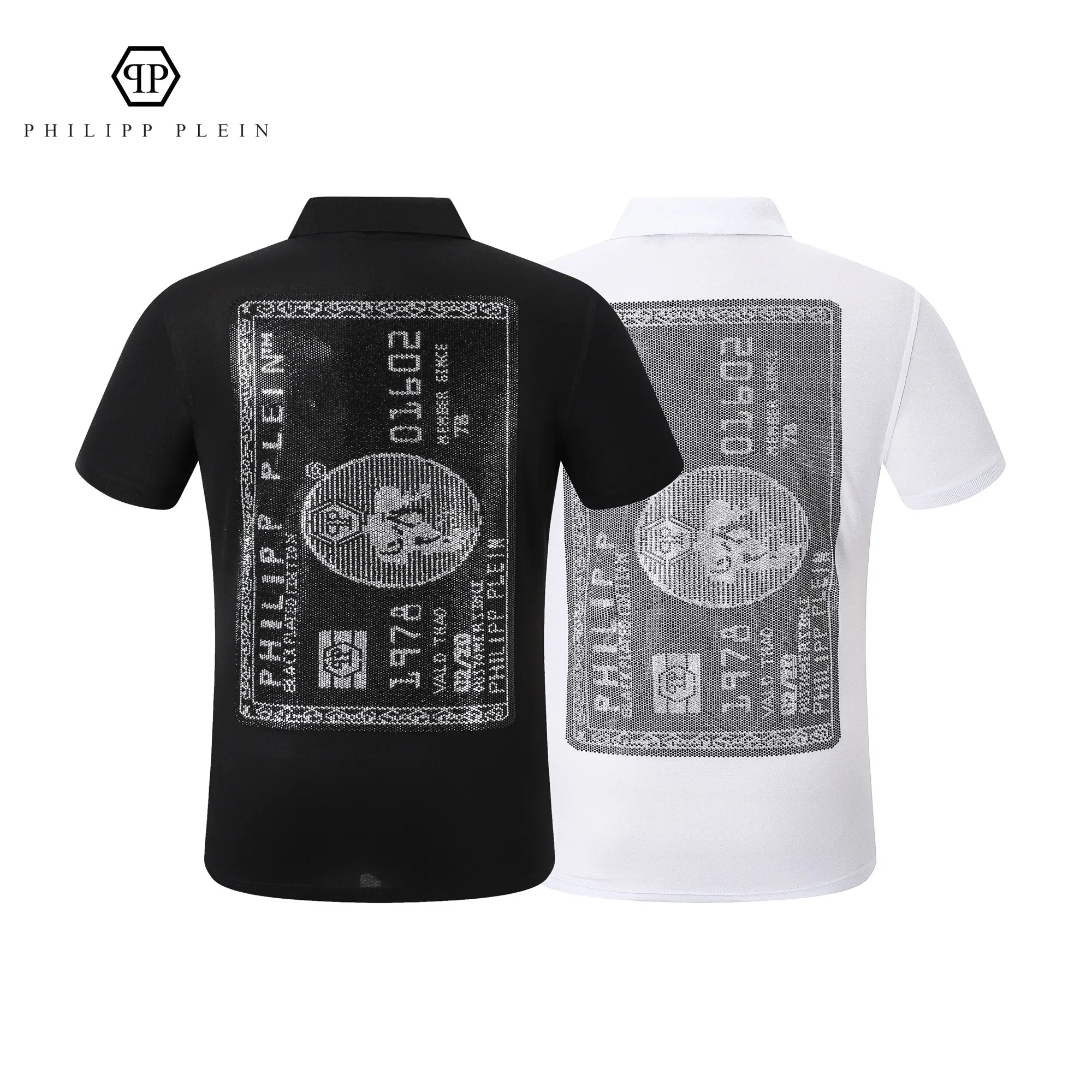 Philipp Plein New Classic Trend Fashion New Classic Luxury Diamond Lapel Men's Women's Polo Shirts Classic Fashion Pure Cotton