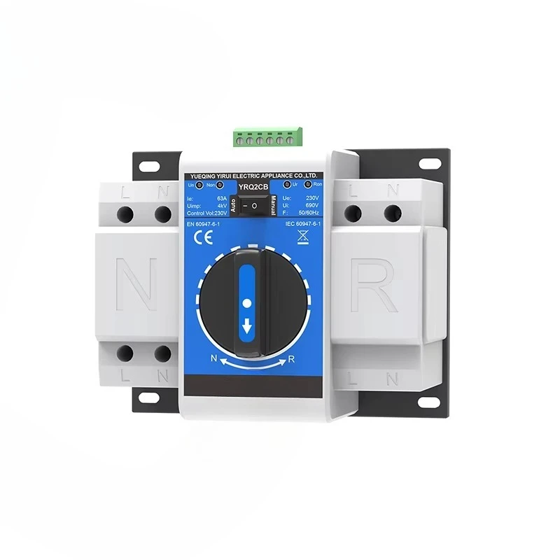 YRO Dual Power Automatic Transfer  Changeover 32A 63A 2P Automatic Transfer for Power Generator