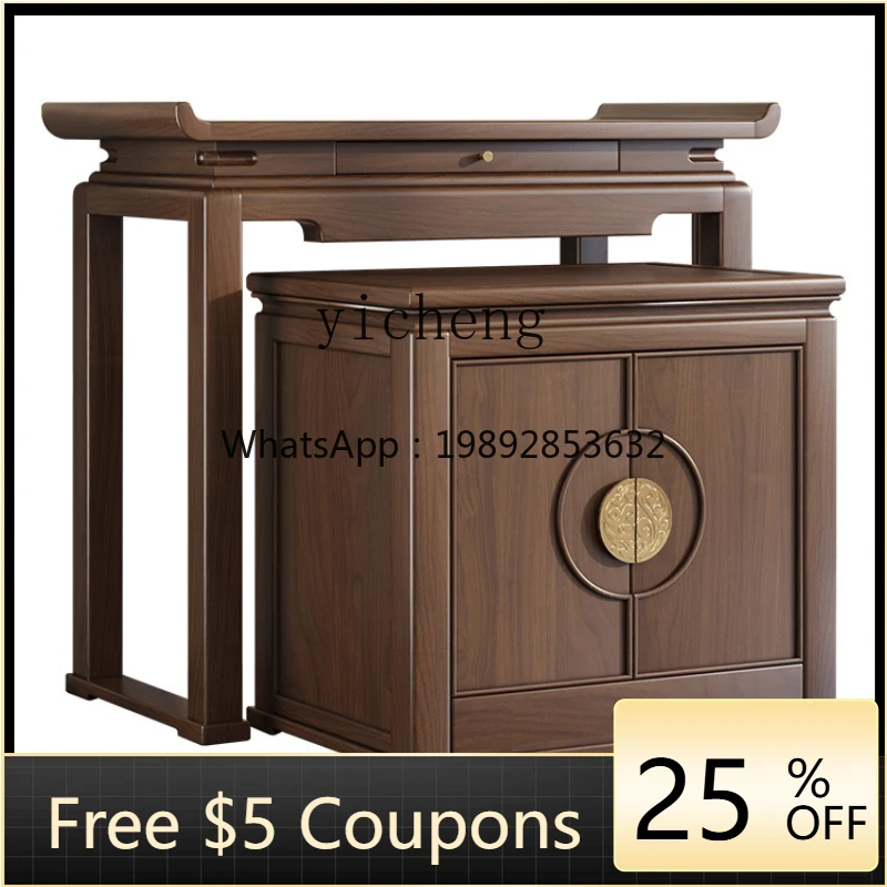 

ZF Black Walnut God of Wealth Altar Incense Burner Table Household Solid Wood Shrine Middle Hall Altar