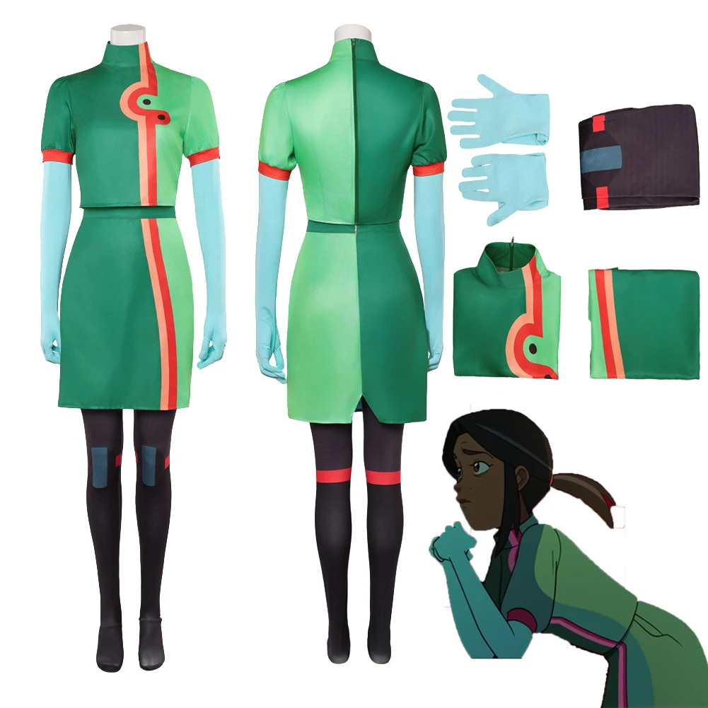 

Мультяшные рыцари Гвинвере, косплей, топ, юбка, ткань, женская вечерние маскировочная одежда, костюмы для ролевых игр, костюм на Хэллоуин, карнавал