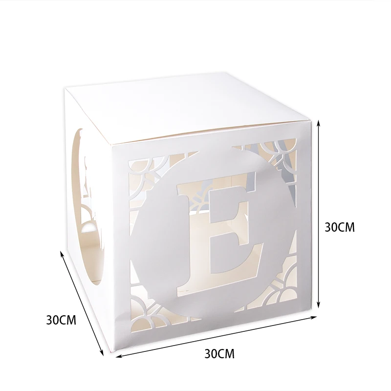 Eid Mubarak Letter Paper Box Hollow Balloons Box Ramadan Kareem Decoration For Home Eid al-Adha Festival Muslim Islamic Supplies