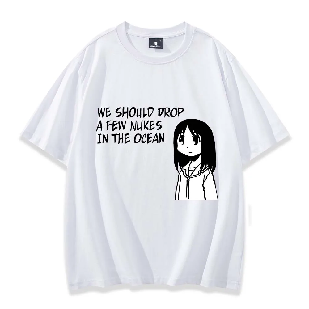 Azumanga Daioh تي شيرت حار موضة النساء Harajuku Leuke أنيمي Meisje Citaat تي شيرت الرجال النساء ملابس الشارع الشهير Y2K الملابس