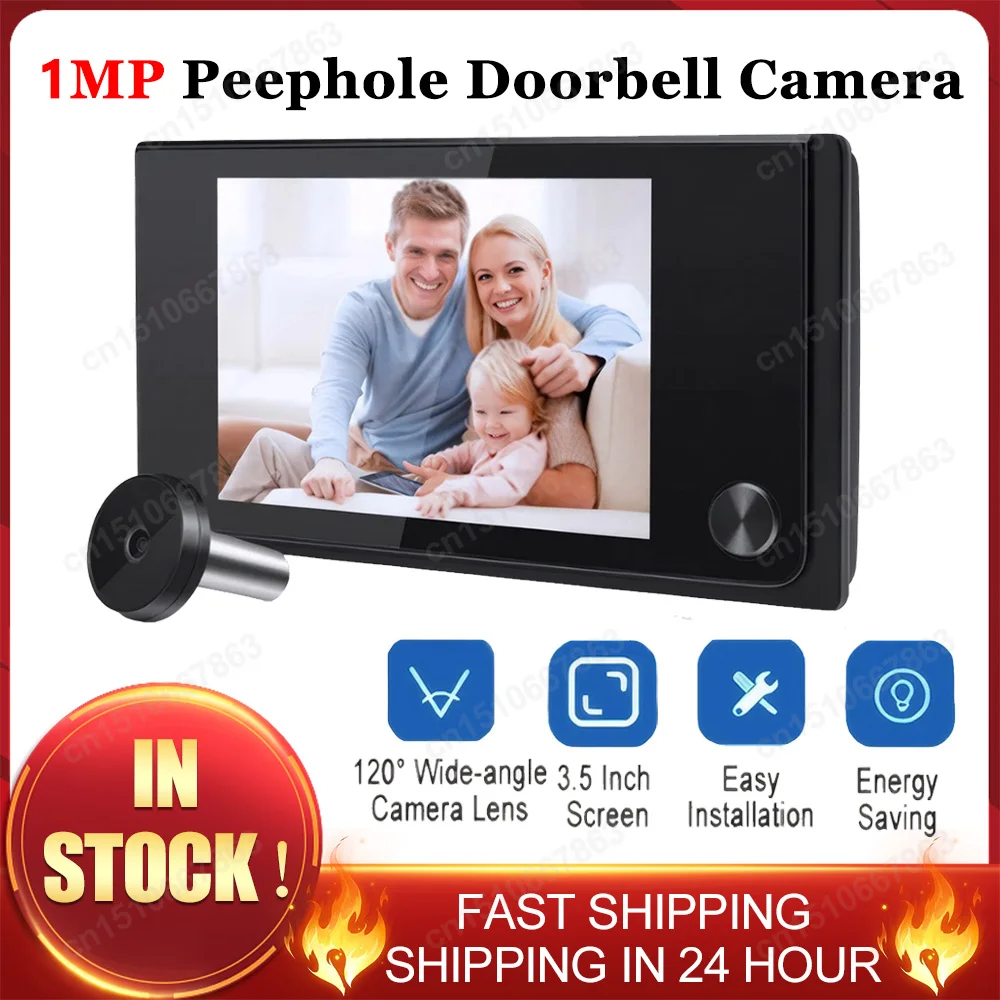 Digital Peephole Door Video Camera, Campainha Viewer, Home Security System, 1MP Viewer, 120 ° Wide View Angle, 3,5"