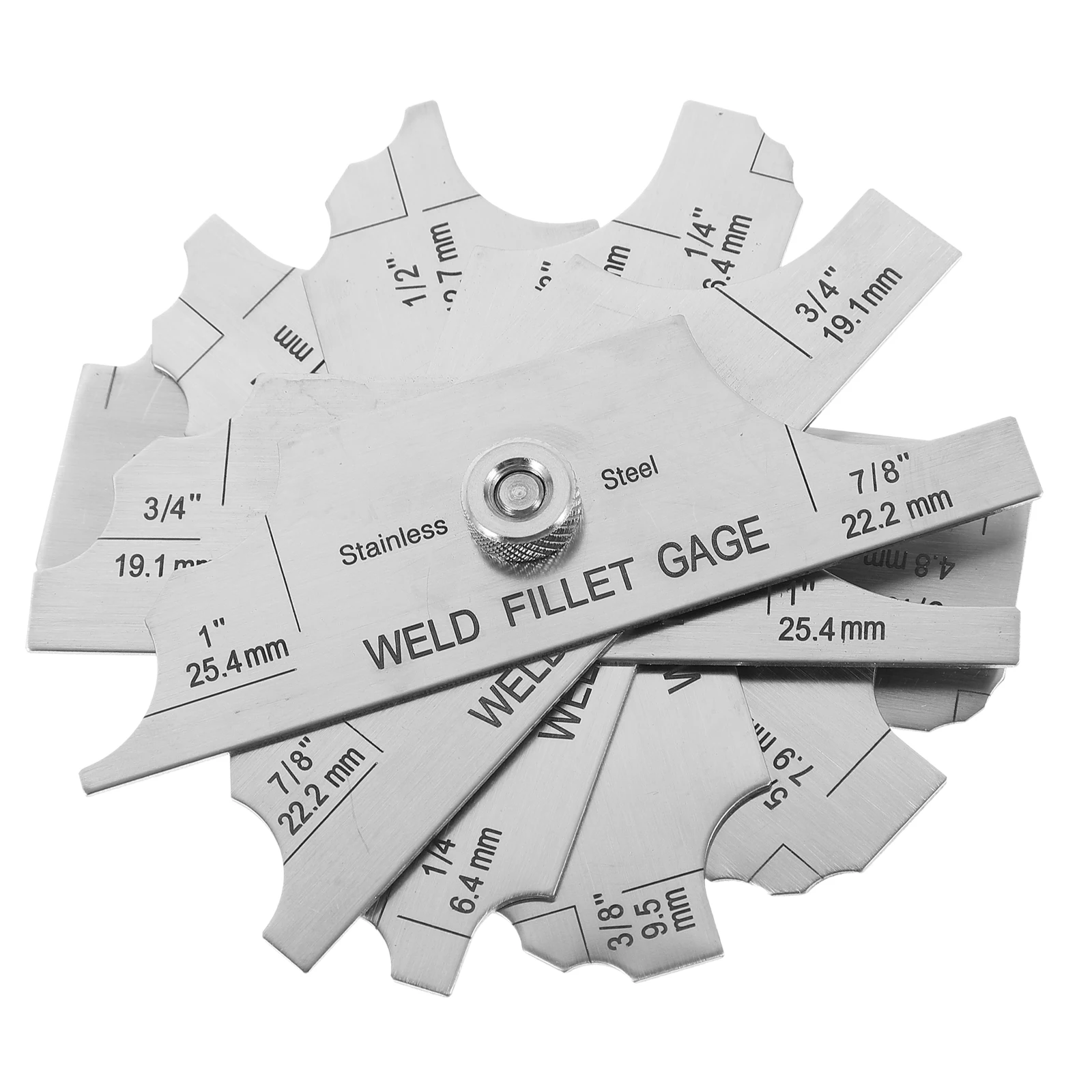 

Fillet Weld Gauge Stainless Steel Welding Inspection Meter for Boilers Professional Tester 304 Seven Rulers Dual Scale Engraved