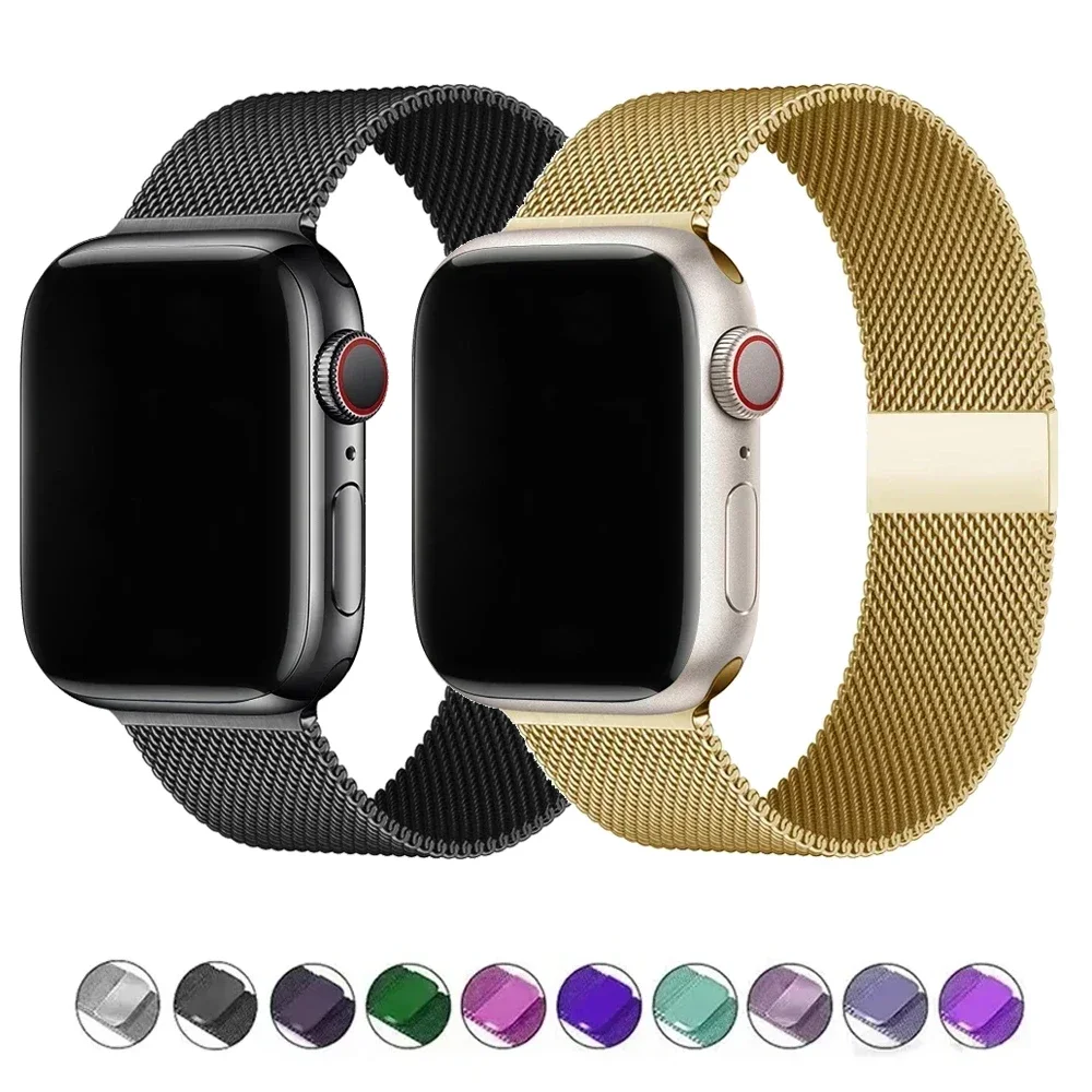 milanese Loop Band for apple watch Strap Ultra 49mm 45mm 44mm 41mm 40mm Metal Wristband bracelet iwatch series 9 8 7 6 5 4 3 SE
