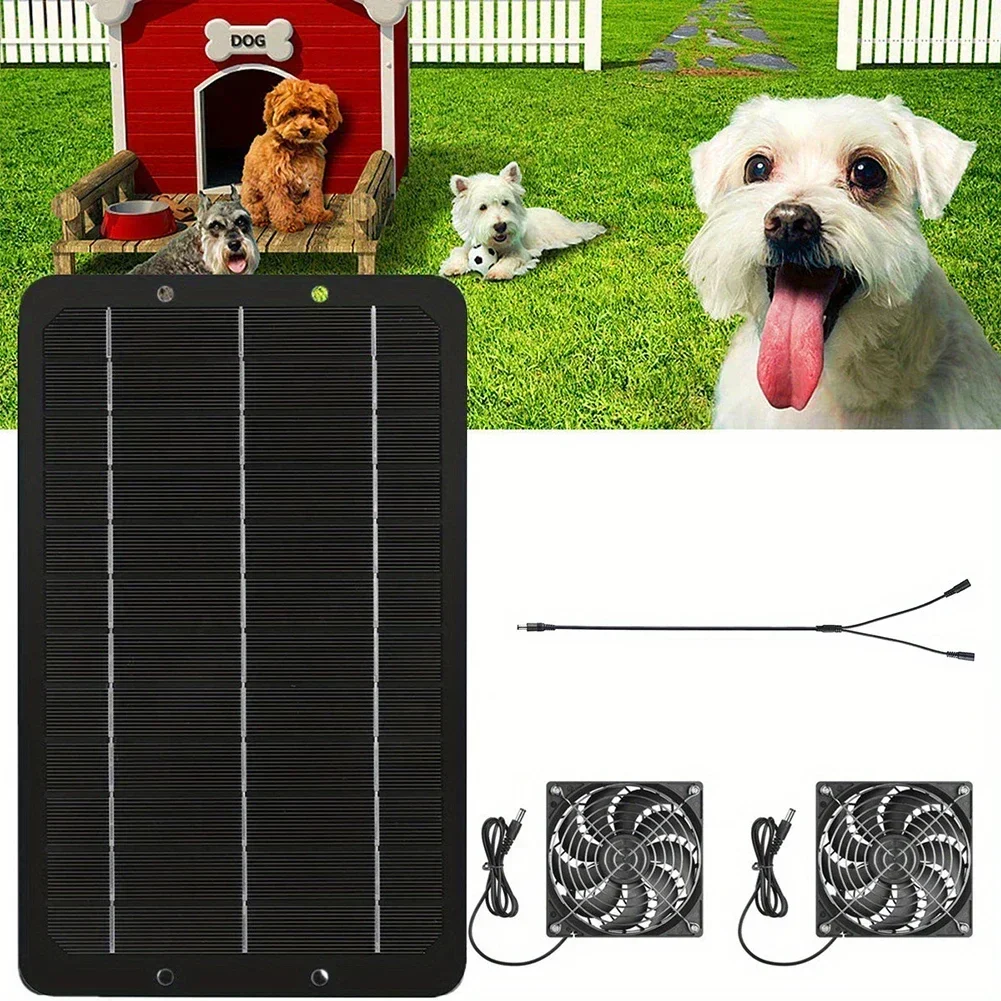 

1 Set 40W Solar Panel Fan Solar Powered Exhaust Fan Household Greenhouse Pet House Utility Rooms Cooling Fan