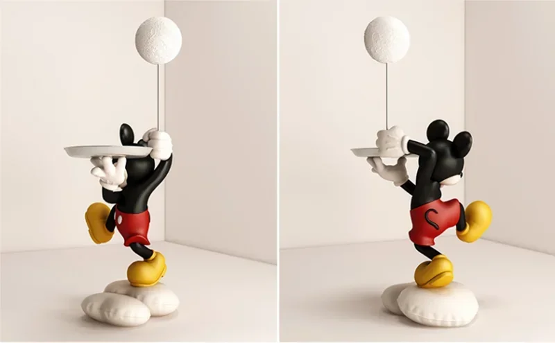 108cm Disney Cartoon Anime Micky mouse Tray LED Light action figure Collection model Living Room Study Statue Home Decoration