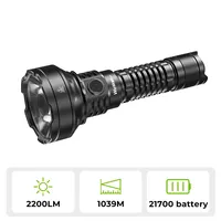 Wurkkos TD01 21700 Rechargeable Tactical Flashlight LED USB-C 2200Lm Torch PMMA Lens Throw 1039M IPX8 Waterproof EDC Tail Switch