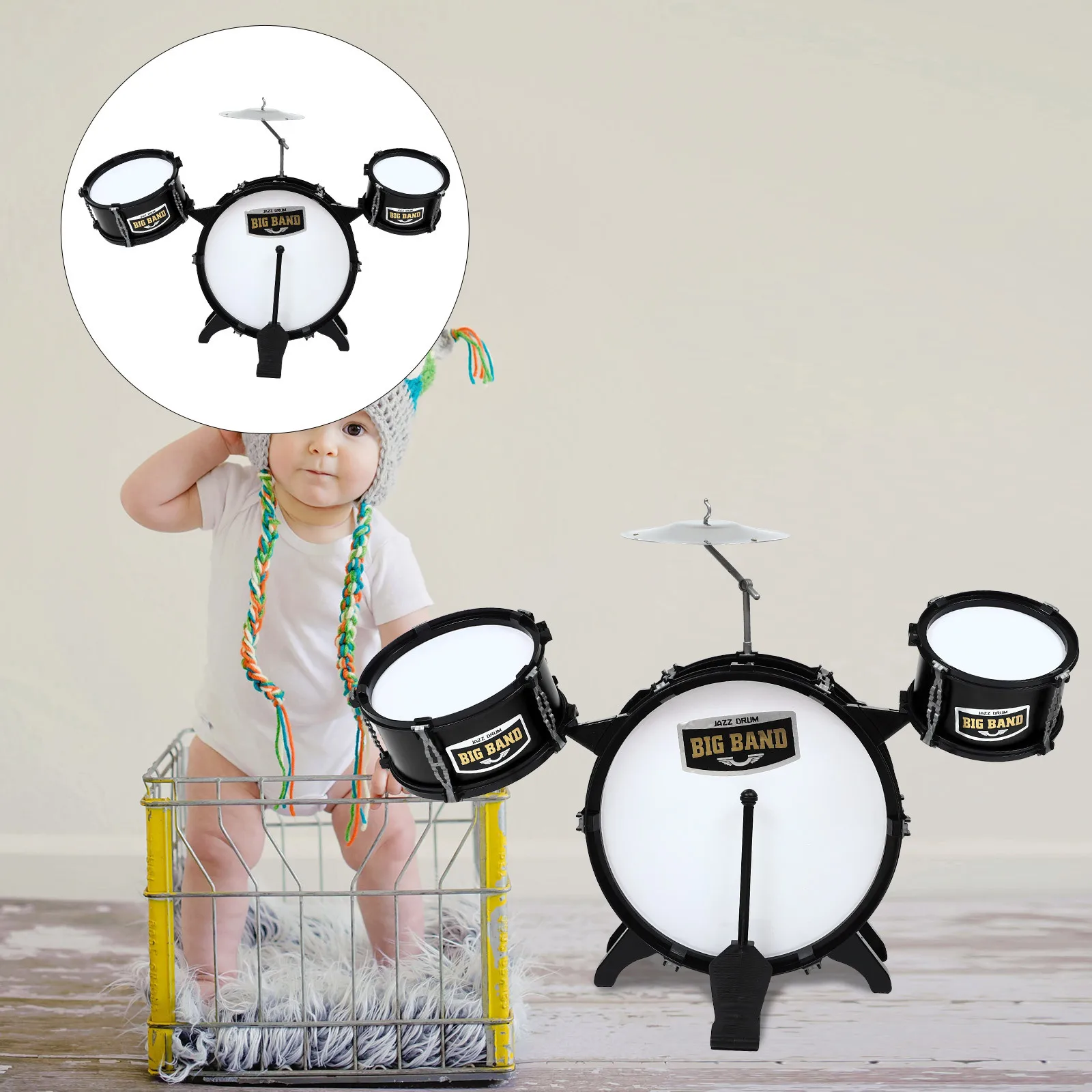 مجموعة واحدة من مجموعة طبول الأطفال، لعبة الموسيقى التعليمية، آمنة وموثوقة، استخدام الطفل، أطلق العنان للإبداع، صوت مصقول ناعم #5