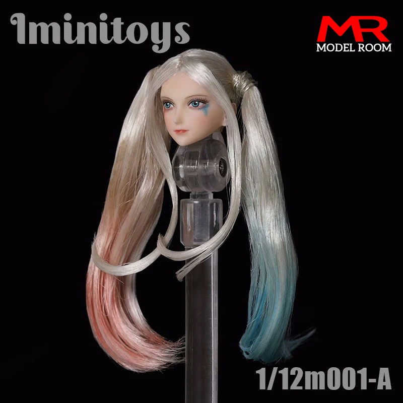 Iminitoys M001 1/12 Anime Girl Head Sculpt Carving Model Fit 6'' TBL PH Female Soldier Pale Action Figure Body Dolls