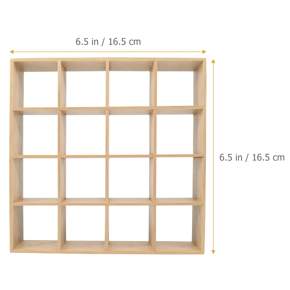 16-Gitter-Aufbewahrungsregal, Dekoration, Details, Mini-Hauszubehör, Spielzeugzimmer, Holz, Miniatur-Bücherregal, Möbelzubehör