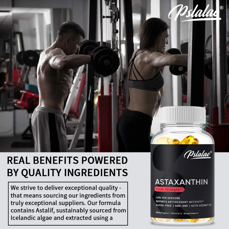 Icelandic astaxanthin 12มก. กับน้ำมันมะพร้าวอินทรีย์-120มังสวิรัติ Softgels Non-GMO, ผลิตภัณฑ์เสริมอาหาร